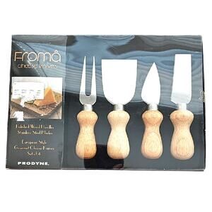 Froma Cheese Knives Set with Natural Wood Handles and Stainless Steel Blades 4pc